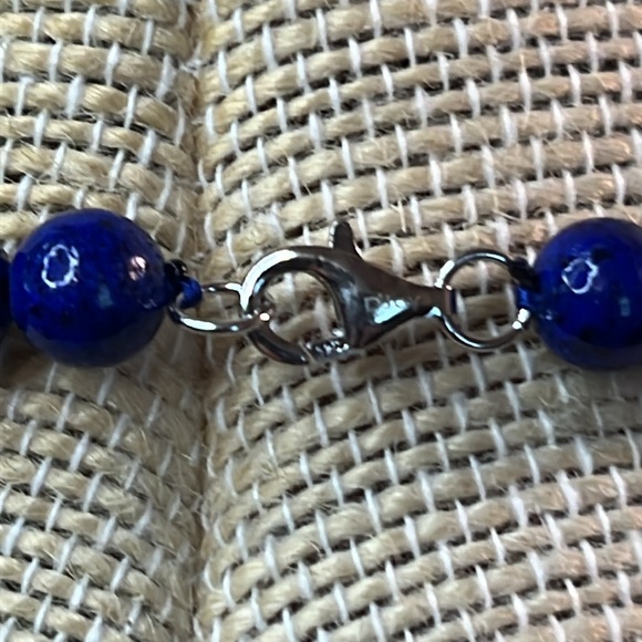 🛑 SOLD🛑 18” Solid Beaded Lapis Lazuli Sterling Silver Clasp Necklace 190carats - Picture 9 of 11